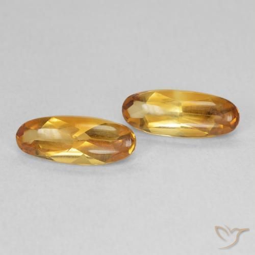 1.72 ctw Golden Citrine Stones, Natural Citrine in Oval Buff-Top Shape for Sale