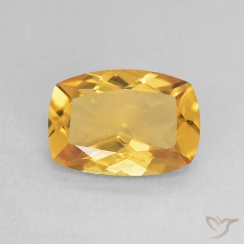 2.53ct Natural Medium Light-Golden Citrine, Cushion, VVS