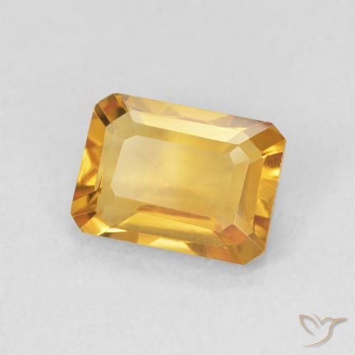 1.32 ct Golden Citrine Stone, Natural Citrine in Octagon Step Cut Shape for Sale
