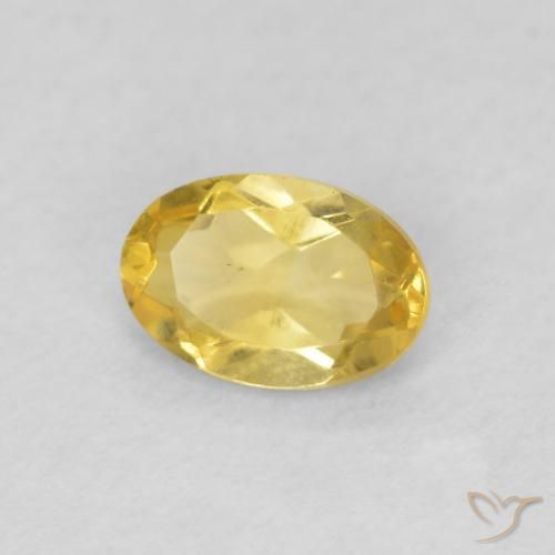 0.40 ct Golden Citrine Stone, Natural Citrine in Oval Facet Shape for Sale
