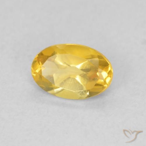 0.43 ct Golden Citrine Stone, Natural Citrine in Oval Facet Shape for Sale