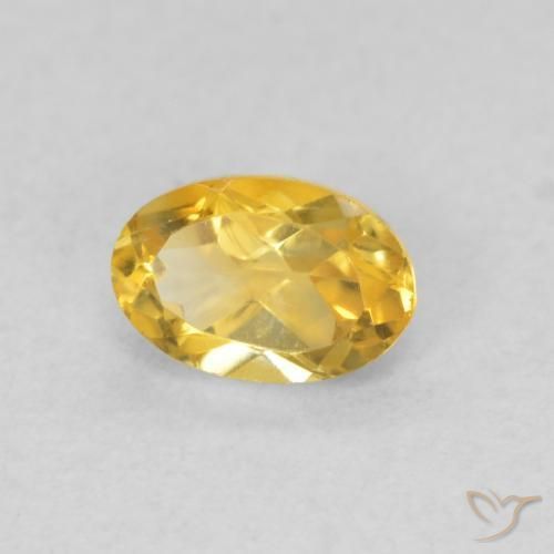 0.49 ct Golden Citrine Stone, Natural Citrine in Oval Facet Shape for Sale