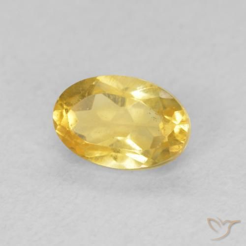 0.52 ct Golden Citrine Stone, Natural Citrine in Oval Facet Shape for Sale
