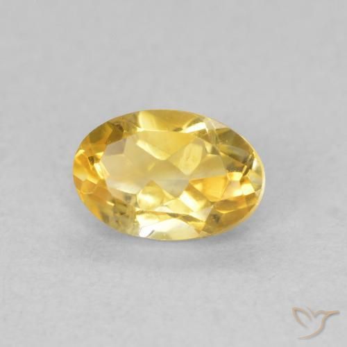 0.47 ct Golden Citrine Stone, Natural Citrine in Oval Facet Shape for Sale
