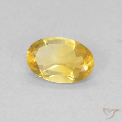 0.37 ct Golden Citrine Stone, Natural Citrine in Oval Facet Shape for Sale