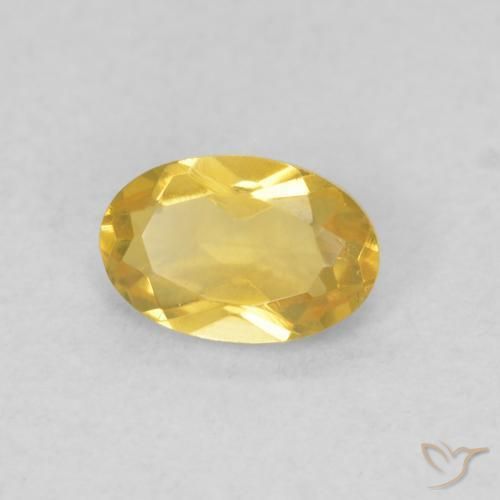 0.43 ct Golden Citrine Stone, Natural Citrine in Oval Facet Shape for Sale