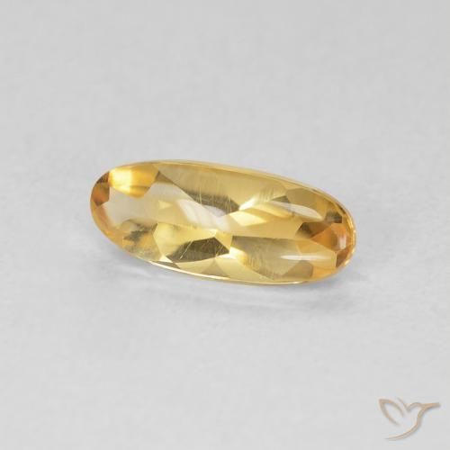 0.85 ct Golden Citrine Stone, Natural Citrine in Oval Buff-Top Shape for Sale