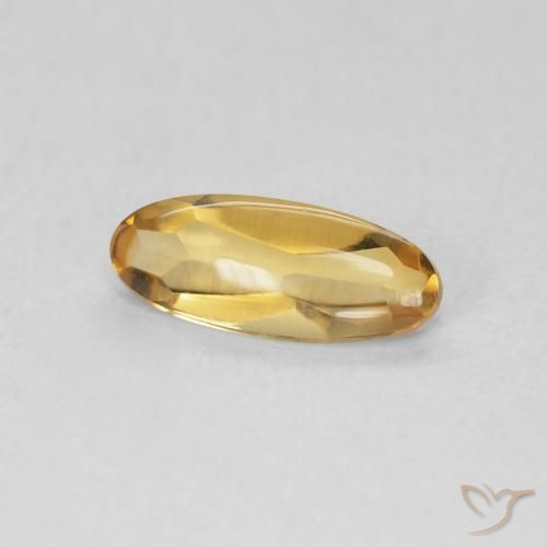 0.79 ct Golden Citrine Stone, Natural Citrine in Oval Buff-Top Shape for Sale