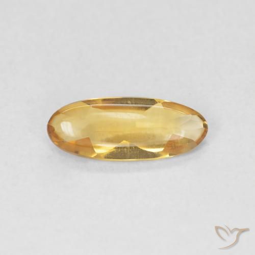 0.68ct Natural Medium Light-Golden Citrine, Oval, Transparent