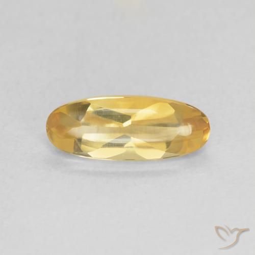 0.91ct Natural Medium Gold Citrine, Oval, Transparent