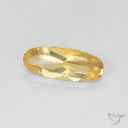 0.91 ct Golden Citrine Stone, Natural Citrine in Oval Buff-Top Shape for Sale