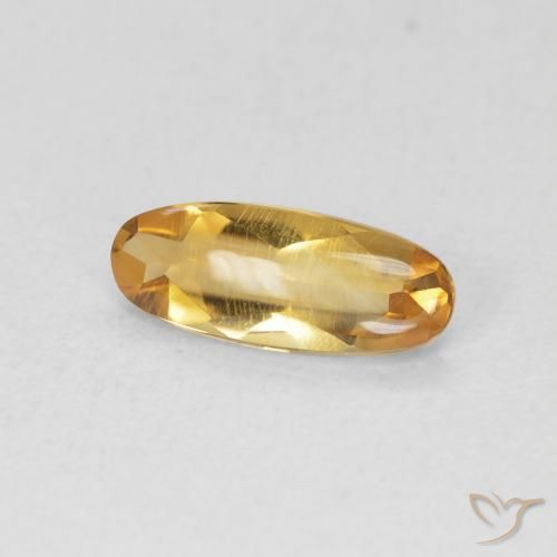 0.78 ct Golden Citrine Stone, Natural Citrine in Oval Buff-Top Shape for Sale