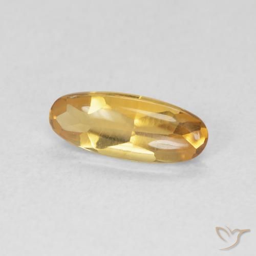 0.87 ct Golden Citrine Stone, Natural Citrine in Oval Buff-Top Shape for Sale