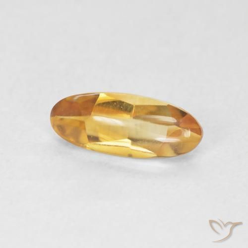 0.90 ct Golden Citrine Stone, Natural Citrine in Oval Buff-Top Shape for Sale