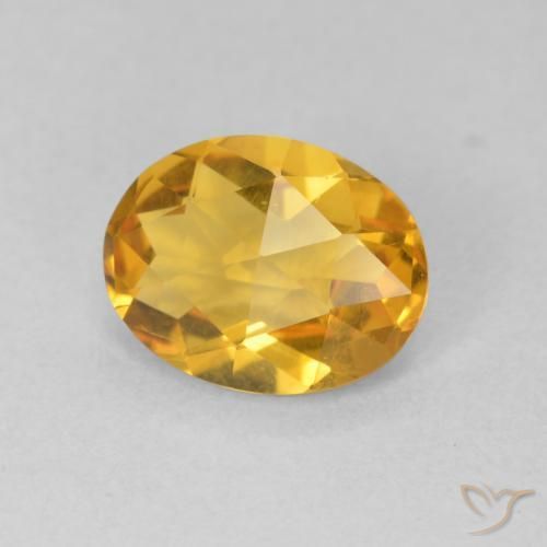 1.57 ct Golden Citrine Stone, Natural Citrine in Oval Rose-Cut Shape for Sale