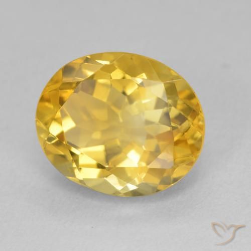 4.73 ct Golden Citrine Stone, Natural Citrine in Oval Facet Shape for Sale