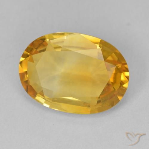 5.76 ct Golden Citrine Stone, Natural Citrine in Oval Facet Shape for Sale