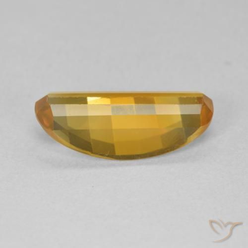 Citrine Gemstone in 14.2 x 7 mm Size for Sale, Citrine Stone in Medium Light Orange-Gold Color
