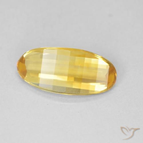 1.94 ct Golden Citrine Stone, Natural Citrine in Oval Concave Cut Shape for Sale