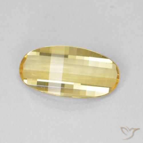 2.45 ct Yellow Citrine Stone, Natural Citrine in Oval Concave Cut Shape for Sale
