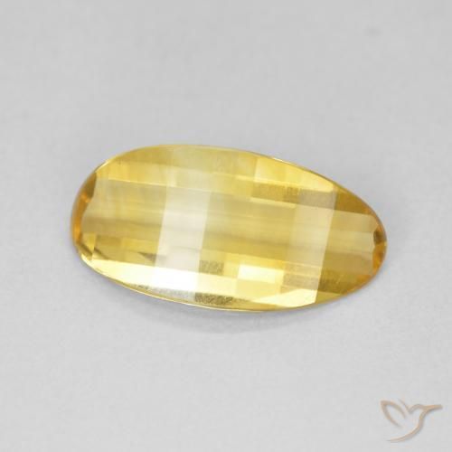 2.19 ct Golden Citrine Stone, Natural Citrine in Oval Concave Cut Shape for Sale