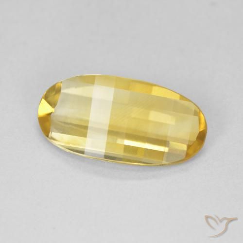 2.33 ct Golden Citrine Stone, Natural Citrine in Oval Concave Cut Shape for Sale