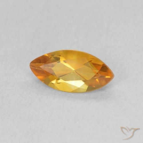 0.48 ct Golden Citrine Stone, Natural Citrine in Marquise Facet Shape for Sale
