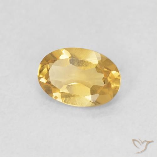 0.38 ct Golden Citrine Stone, Natural Citrine in Oval Facet Shape for Sale