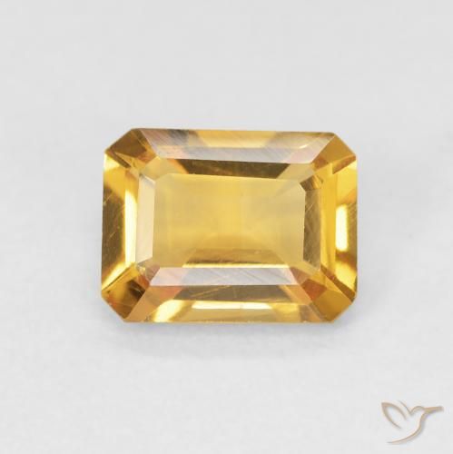 1.30ct Natural Orange-Gold Citrine, Emerald Cut, VVS