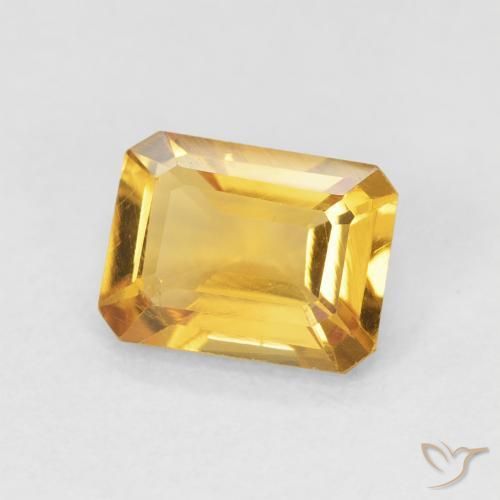 1.30 ct Golden Citrine Stone, Natural Citrine in Octagon Step Cut Shape for Sale