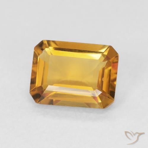1.44 ct Golden Citrine Stone, Natural Citrine in Octagon Step Cut Shape for Sale