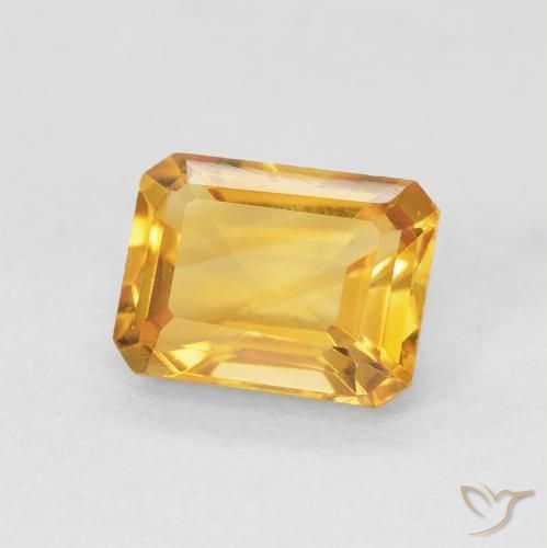 1.55 ct Golden Citrine Stone, Natural Citrine in Octagon Step Cut Shape for Sale