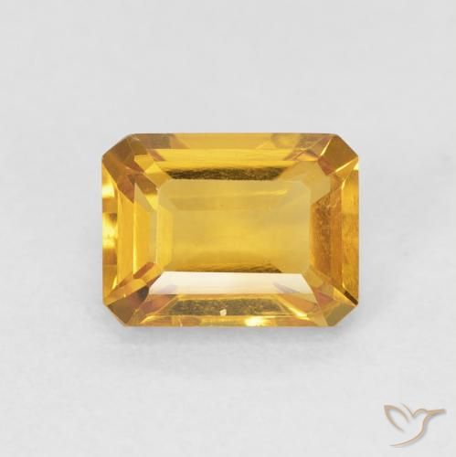 1.61ct Natural Orange-Gold Citrine, Emerald Cut, VVS