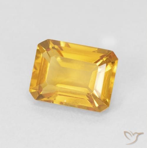 1.61 ct Golden Citrine Stone, Natural Citrine in Octagon Step Cut Shape for Sale