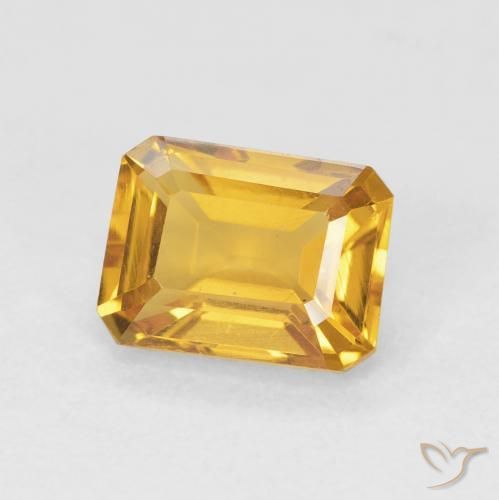 1.58 ct Golden Citrine Stone, Natural Citrine in Octagon Step Cut Shape for Sale