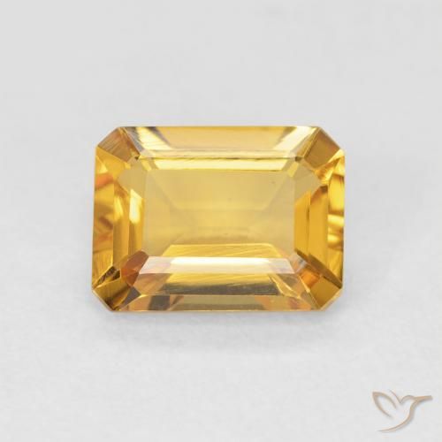1.43ct Natural Orange-Gold Citrine, Emerald Cut, VVS