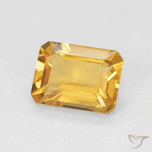 1.43 ct Golden Citrine Stone, Natural Citrine in Octagon Step Cut Shape for Sale