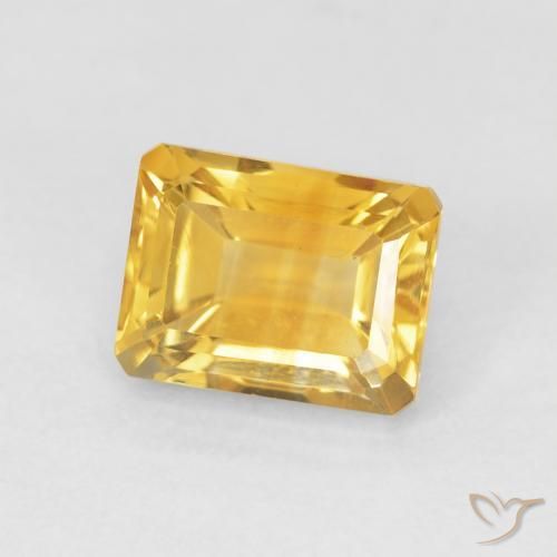 1.93 ct Golden Citrine Stone, Natural Citrine in Octagon Step Cut Shape for Sale