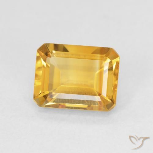 1.64 ct Golden Citrine Stone, Natural Citrine in Octagon Step Cut Shape for Sale