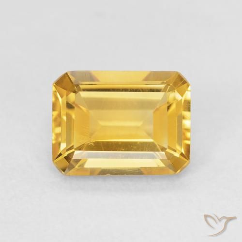1.42ct Natural Golden Citrine, Emerald Cut, VVS