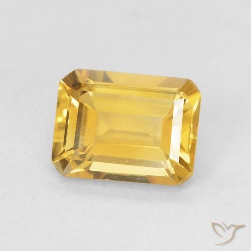 1.42 ct Golden Citrine Stone, Natural Citrine in Octagon Step Cut Shape for Sale