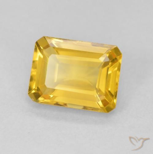 1.56 ct Golden Citrine Stone, Natural Citrine in Octagon Step Cut Shape for Sale