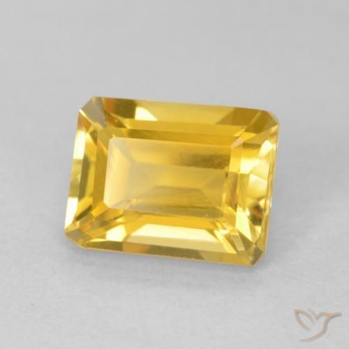 1.65 ct Golden Citrine Stone, Natural Citrine in Octagon Step Cut Shape for Sale