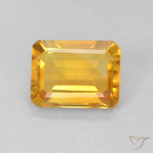 1.40ct Natural Golden Orange Citrine, Emerald Cut, VVS-VS