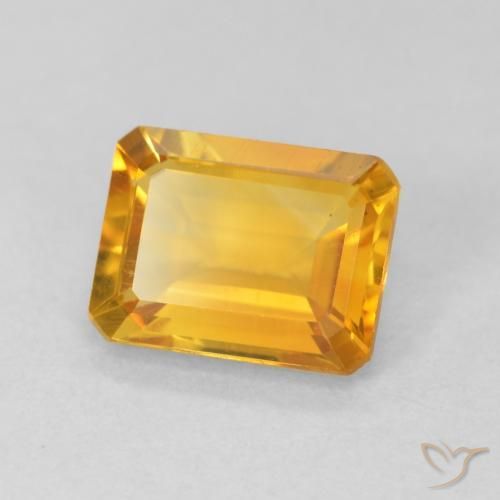 1.40 ct Golden Citrine Stone, Natural Citrine in Octagon Step Cut Shape for Sale