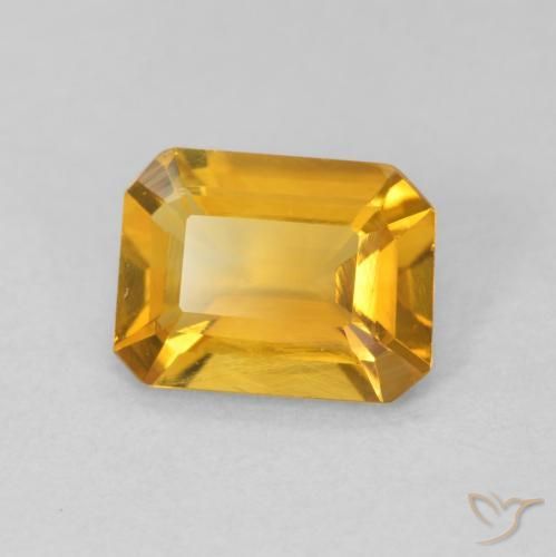 1.13 ct Golden Citrine Stone, Natural Citrine in Octagon Step Cut Shape for Sale