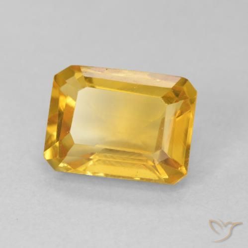 1.62 ct Golden Citrine Stone, Natural Citrine in Octagon Step Cut Shape for Sale
