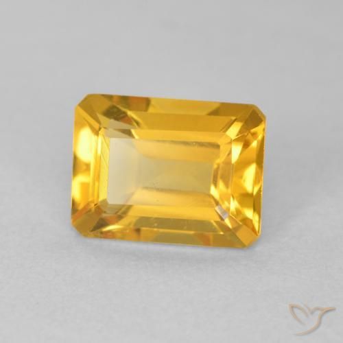 1.35 ct Golden Citrine Stone, Natural Citrine in Octagon Step Cut Shape for Sale