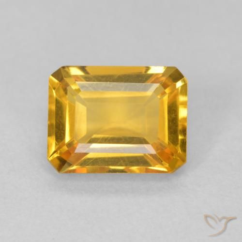1.52ct Natural Orange-Gold Citrine, Emerald Cut, VVS-VS
