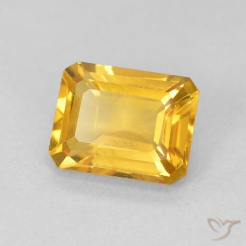 1.52 ct Golden Citrine Stone, Natural Citrine in Octagon Step Cut Shape for Sale
